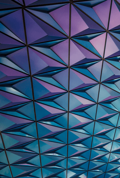 Design génératif aux tons bleus-violets