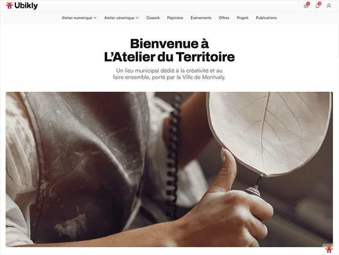 Capture de la landing page d'Ubikly'